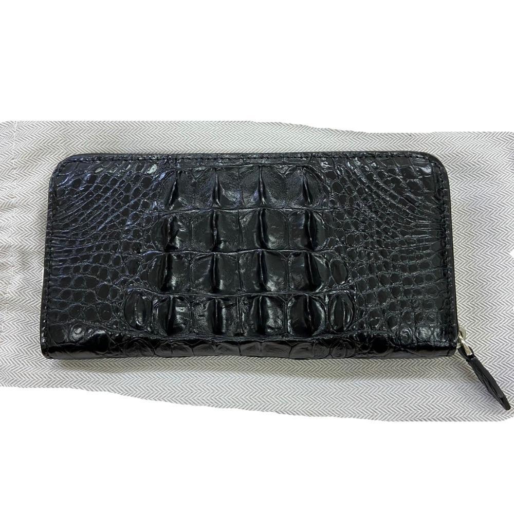 新品 高級 ワニ長財布 ブラック・小 牛革 クロコダイル長財布 長財布