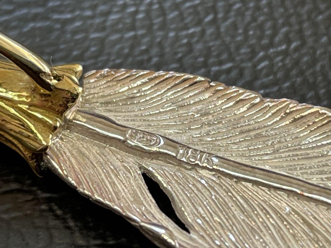 【2025 新作】 本物18金 金イーグルヘッド フェザー シルバー925 ペンダント アクセサリー