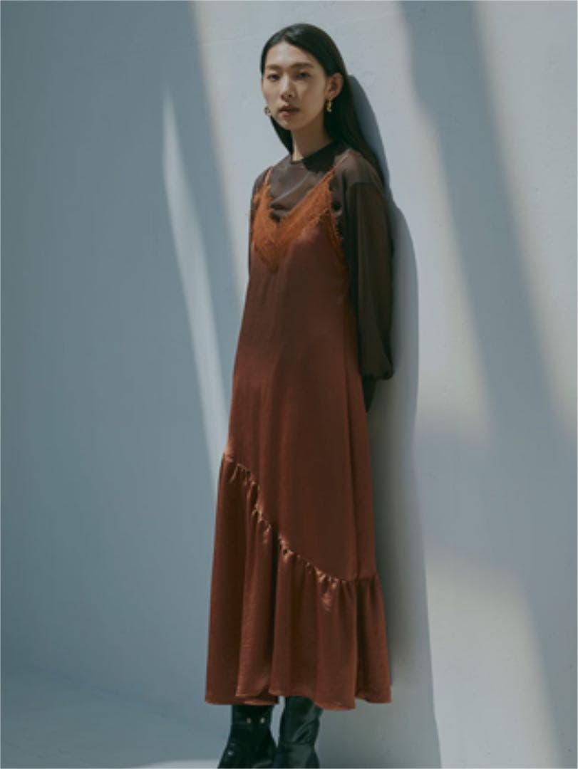 Ameri◇LADY LAYERED CAMI DRESS ブラウン M レディース Ameri◇LADY LAYERED CAMI DRESS ブラウン M レディース