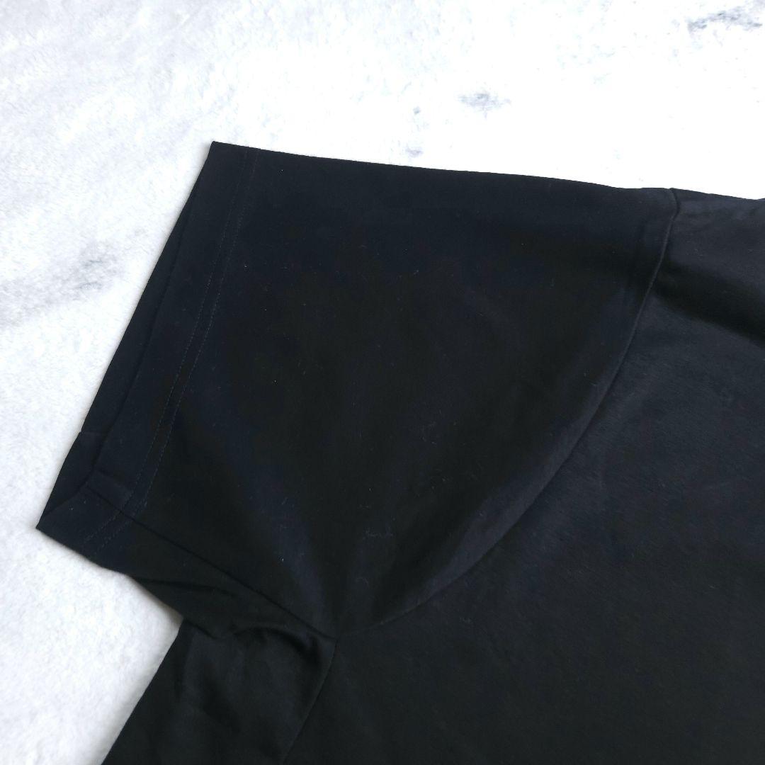 マメクロゴウチ 半袖 Tシャツ 花柄刺繍 オーバーサイズ L相当 黒 極美品