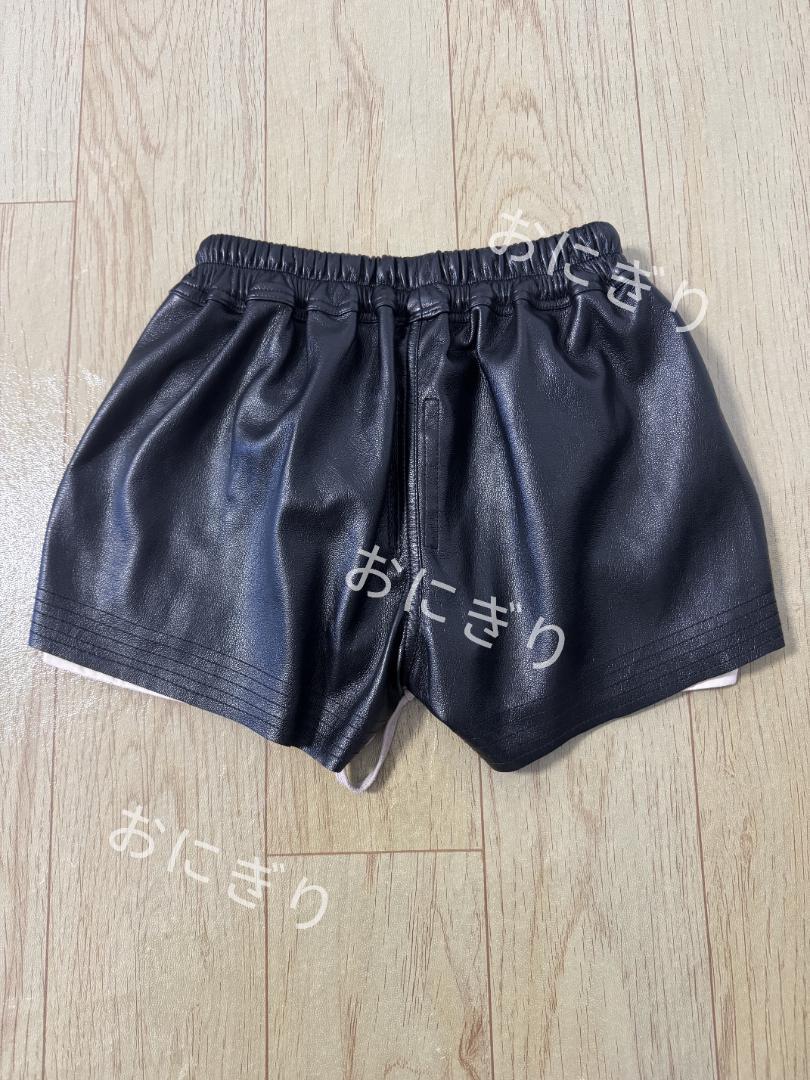 Rick Owens レディース レザー ドローストリング ショートパンツ。