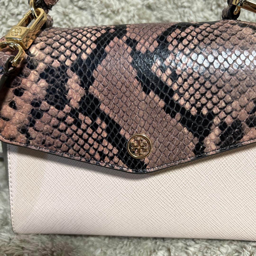 トリーバーチ 2WAYハンドバッグ ロビンソン ライトピンク グレージュ レザー トリーバーチ 2WAYハンドバッグ ロビンソン ライトピンク グレージュ レザー