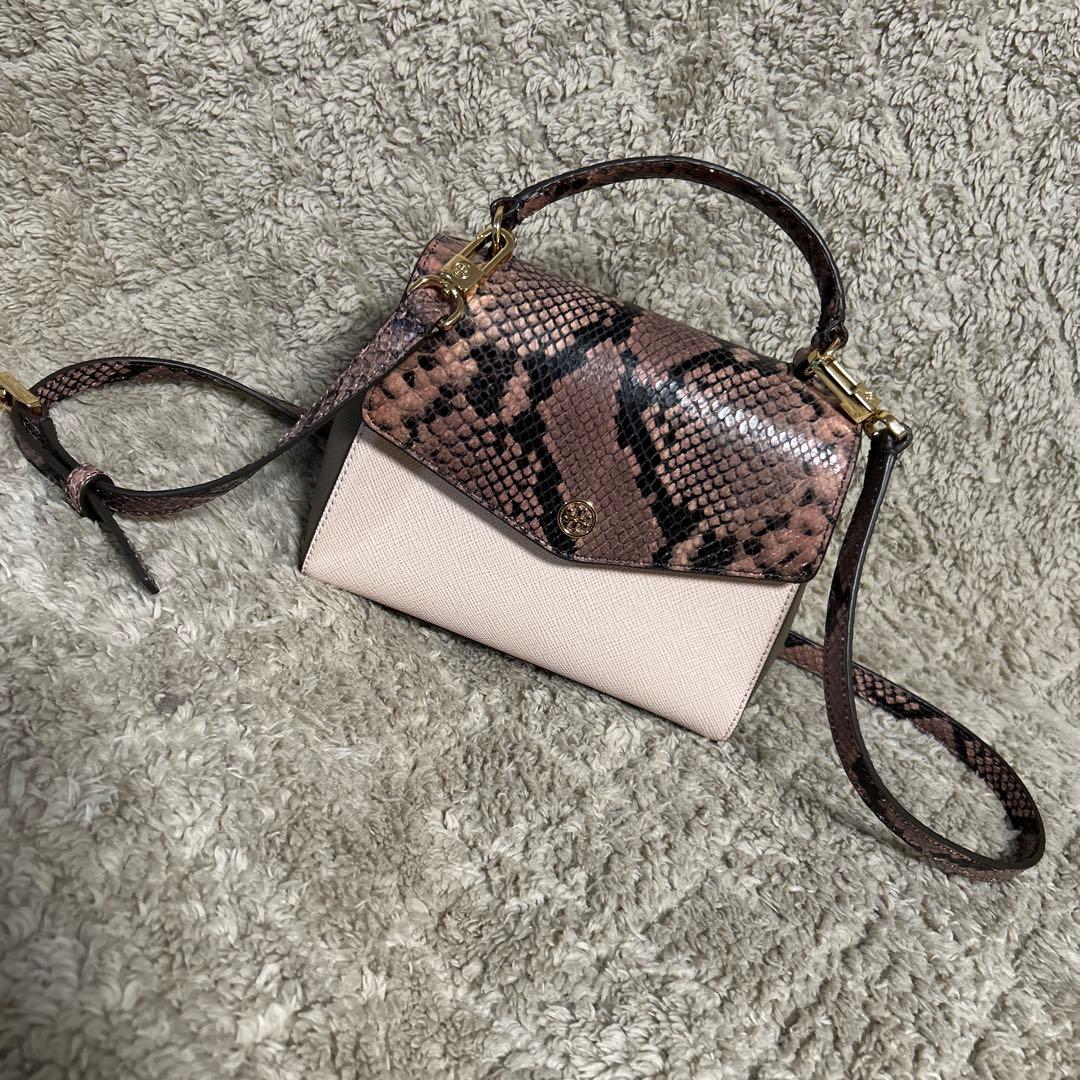 トリーバーチ 2WAYハンドバッグ ロビンソン ライトピンク グレージュ レザー トリーバーチ 2WAYハンドバッグ ロビンソン ライトピンク グレージュ レザー