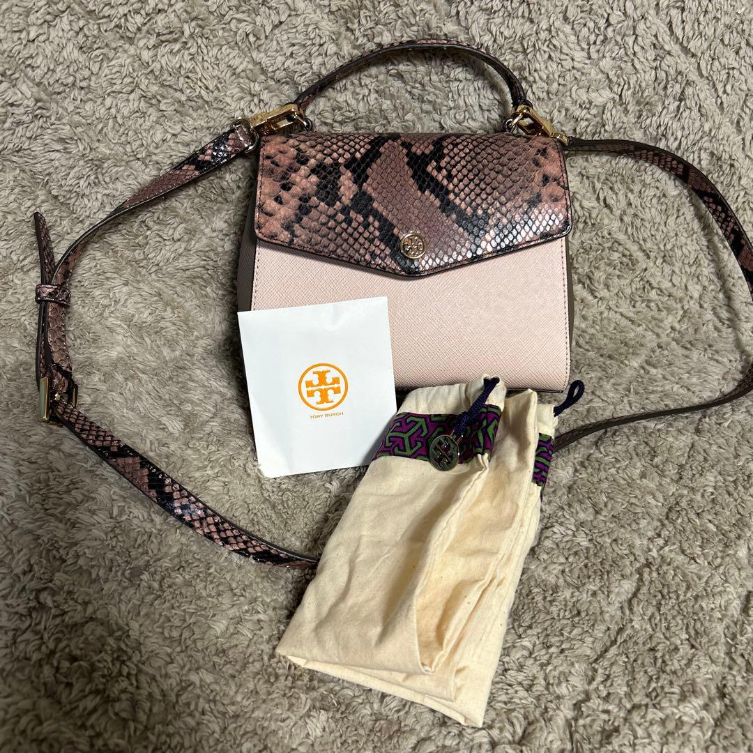 トリーバーチ 2WAYハンドバッグ ロビンソン ライトピンク グレージュ レザー トリーバーチ 2WAYハンドバッグ ロビンソン ライトピンク グレージュ レザー