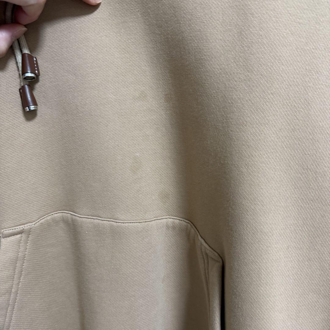 訳あり BURBERRY ベージュ チェックフード パーカー L
