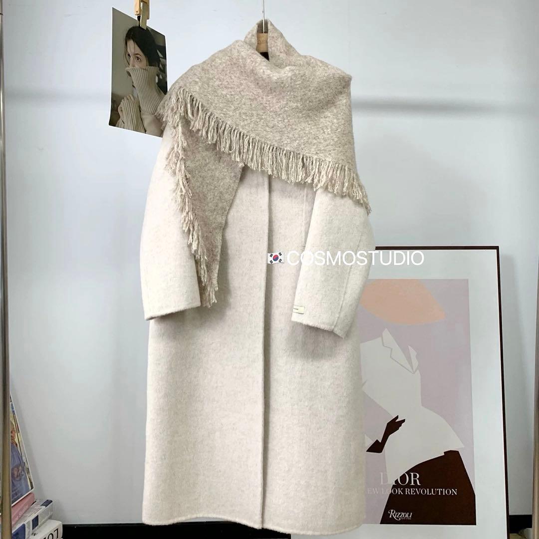 【新品未使用】アルパカウール混コート ショール付き 2wayデザイン 【新品未使用】アルパカウール混コート ショール付き 2wayデザイン