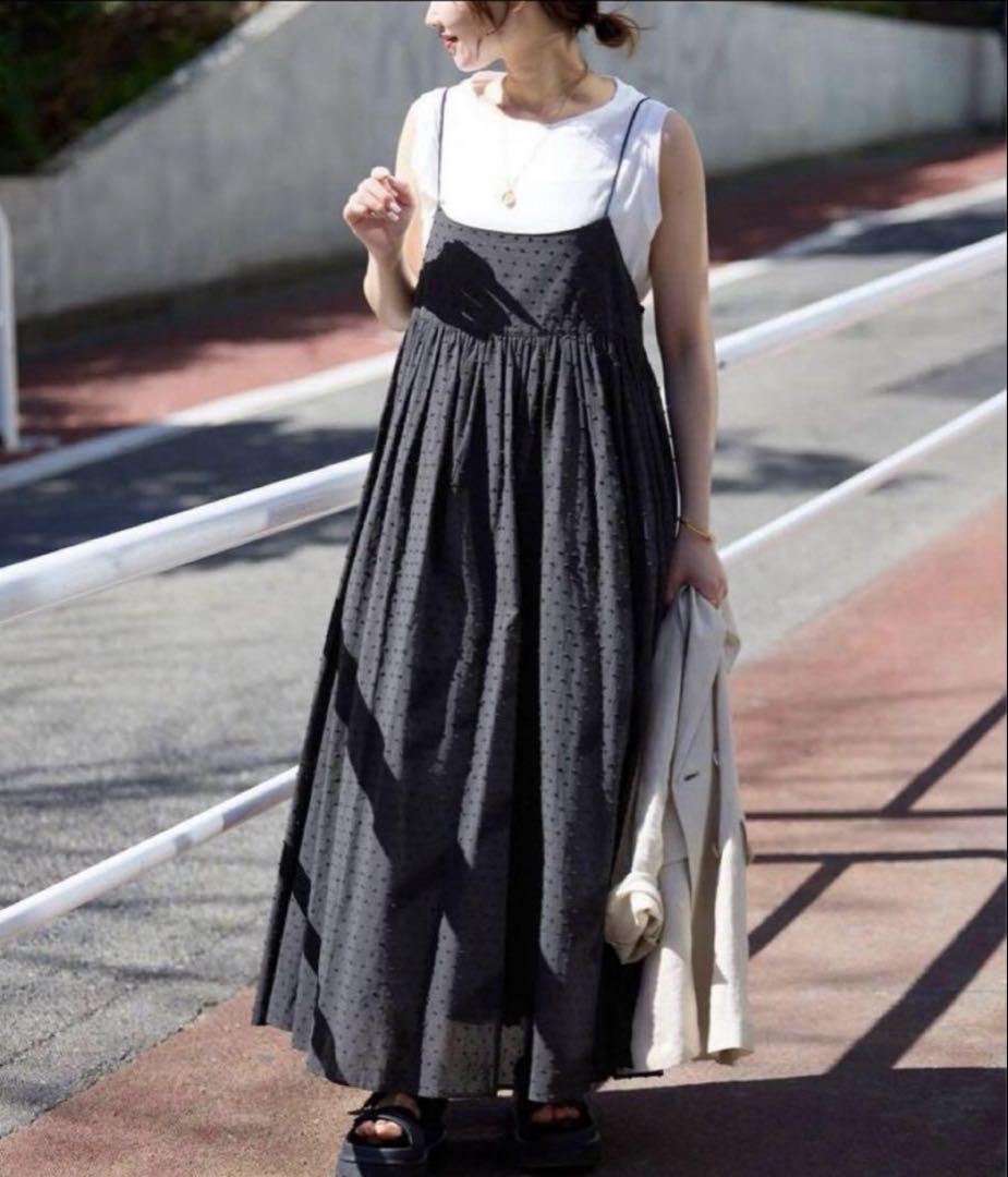 SLOBE IENA エアリーギャザーキャミワンピースセット ドット