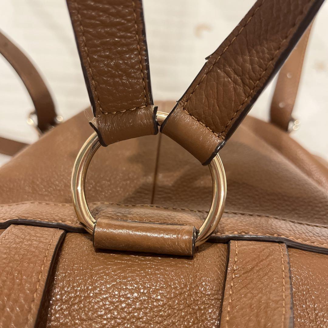 COACH リュック　ブラウン　ペブルドレザー