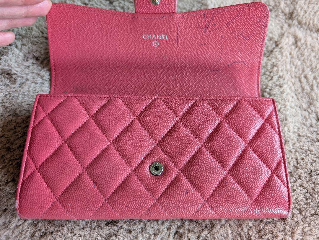 CHANEL キルティング ピンク長財布