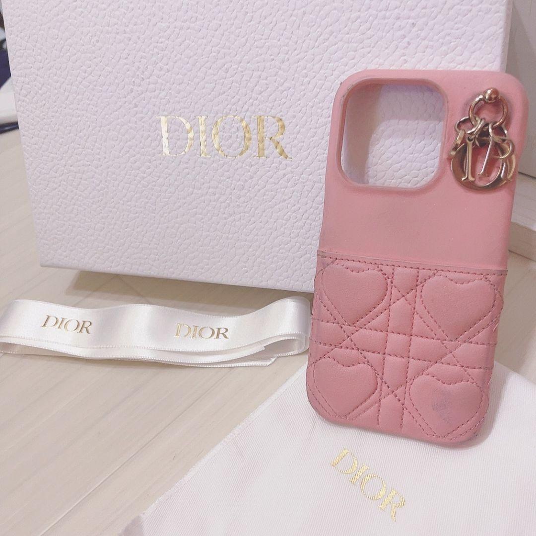 【正規品 美品】Dior iPhone15Proスマホケース ピンクハート レア品！ dior ディオール iPhoneケース 15pro ハート 限定品