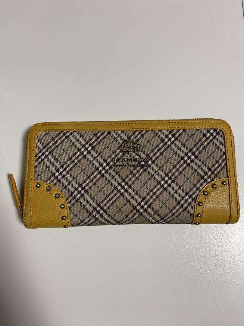 BURBERRY BLUE LABEL チェック柄 長財布 イエロー - メルカリ