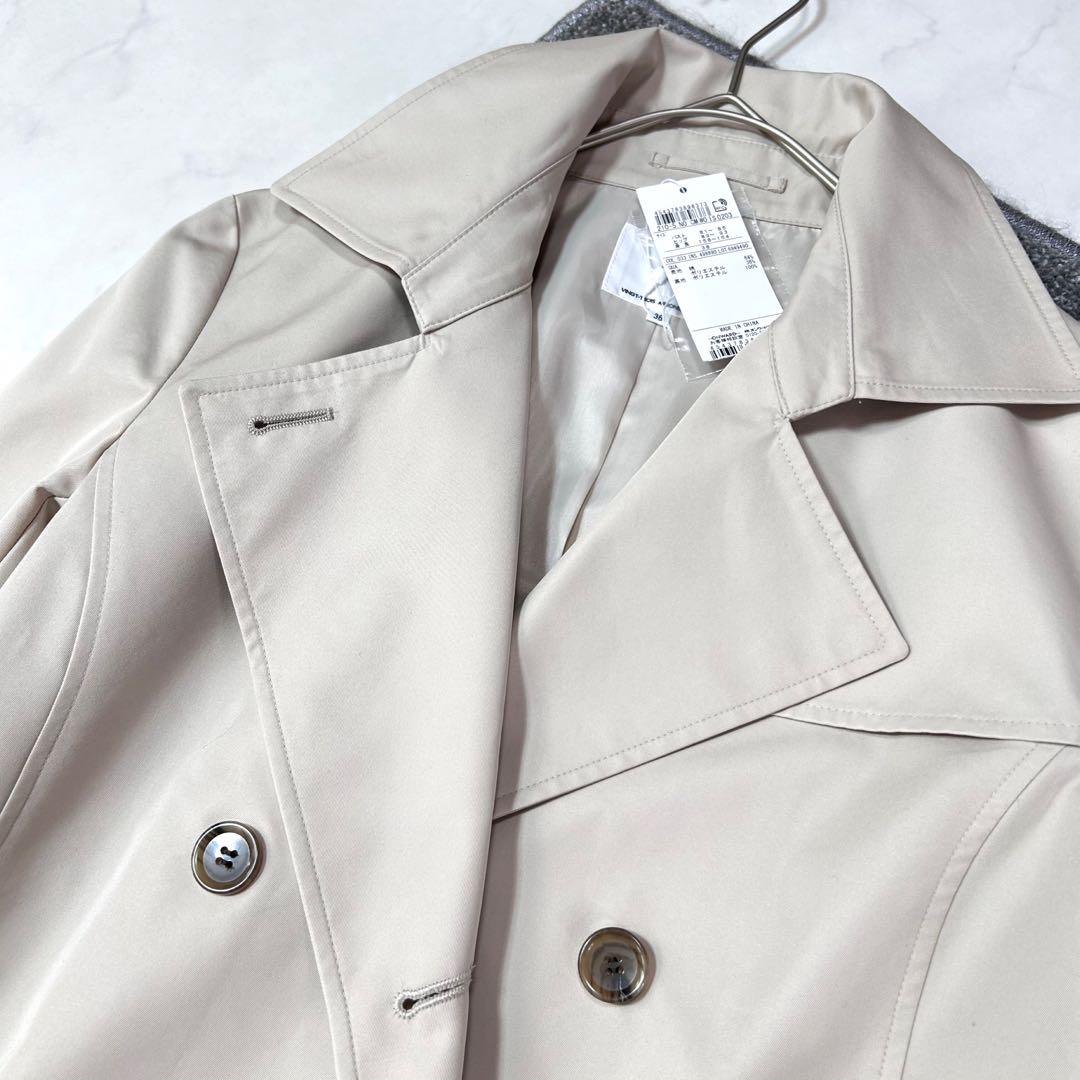 新品タグ付き 23区 コットンエステルギャバジン ロング トレンチコート 38