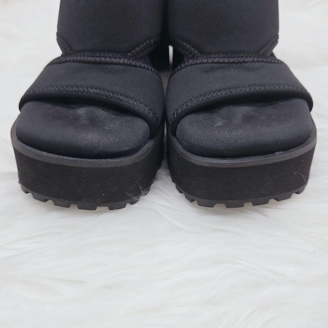 ✨超美品✨メゾンスペシャル ストレッチ カットオフ サンダル 黒 23cm