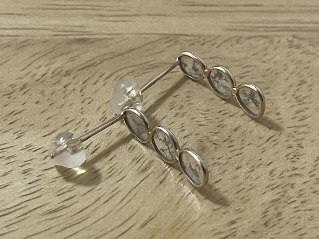 sakura hiromi.a 3連 スライスダイヤモンド ピアス