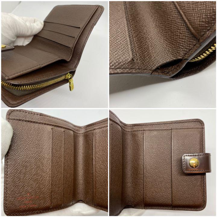 超美品 二つ折り財布 使用僅か 専用箱付 deQBm-m45094595209 ルイヴィトン ダミエ コンパクトジップ 人気が高い
