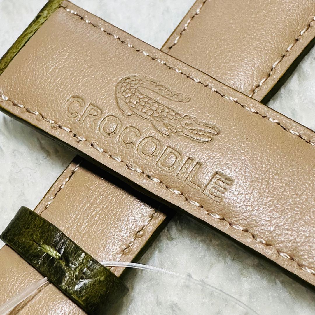 一番の贈り物3355#20mm-16mmオリーブ☆本物クロコダイル腕時計用ベルト