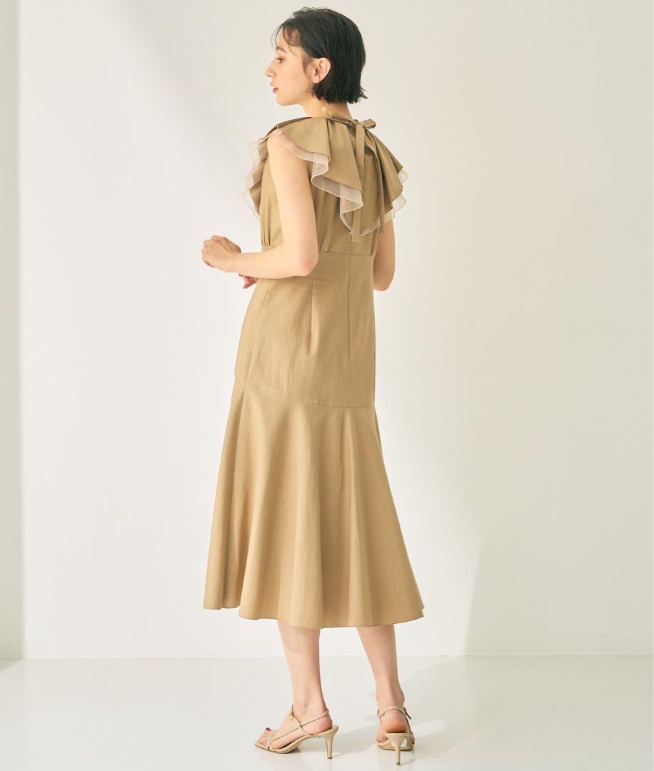 22SS♡ANAYI タイプライターエリフリルワンピース 38 インナー付き