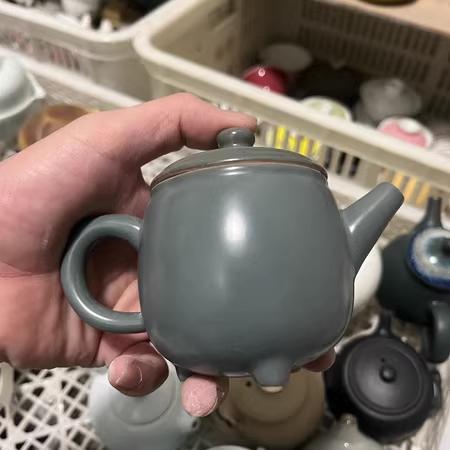 グレー 陶器製 小型急須