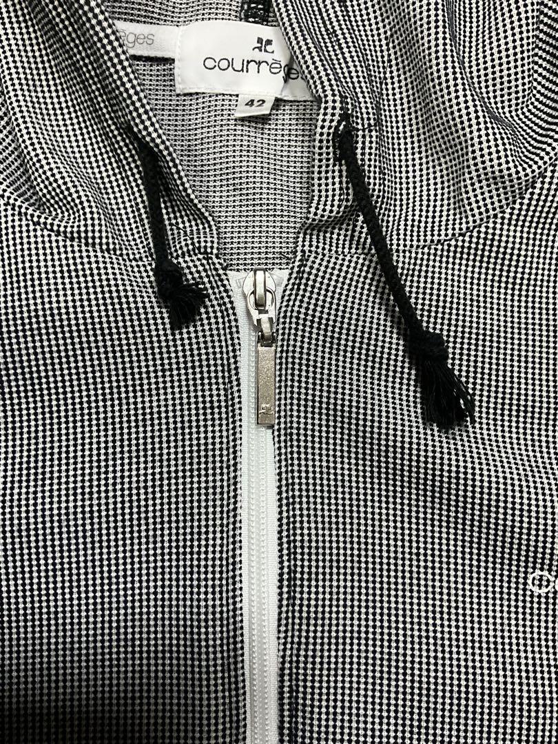 【courreges】フルジップ パーカー グレー