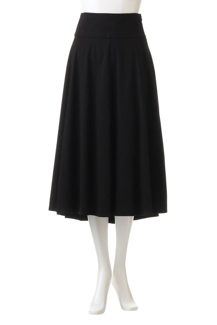 【美品】ATON /GATHERED SKIRT/黒/1/コットン