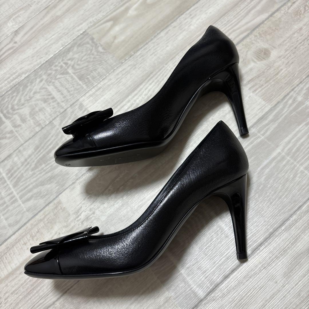 BOTTEGA VENETA パンプス 黒 美品 リボン ハイヒール 画像4
