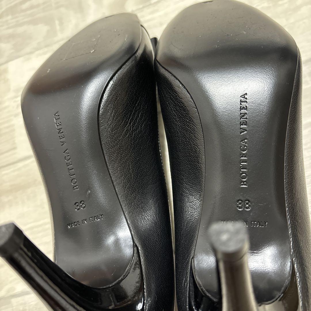 BOTTEGA VENETA パンプス 黒 美品 リボン ハイヒール 画像8
