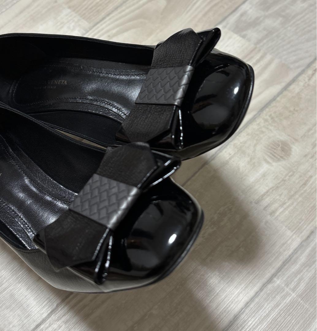 BOTTEGA VENETA パンプス 黒 美品 リボン ハイヒール 画像9