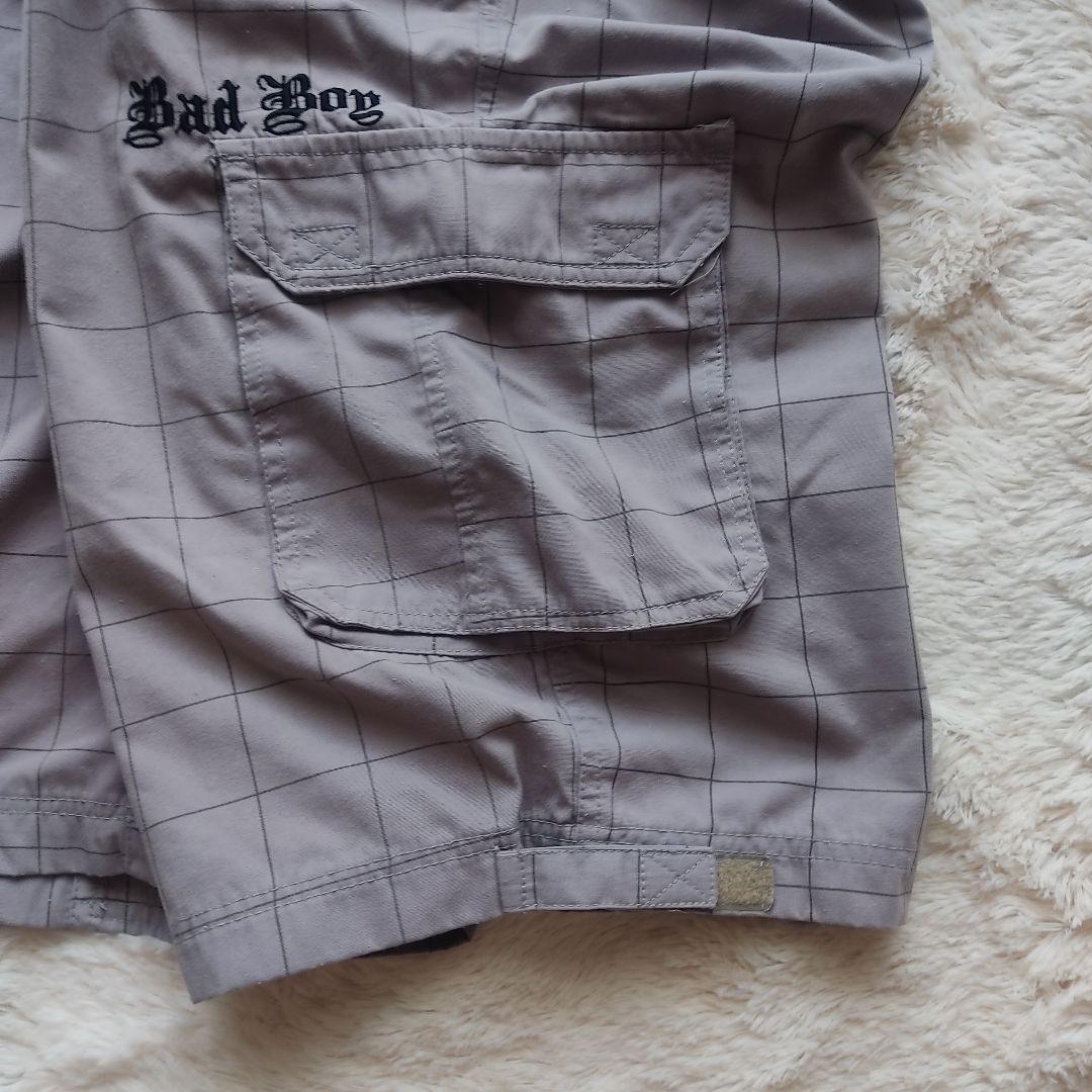 【希少レア】00s BADBOY バギー カーゴ ハーフ パンツ グレー 黒
