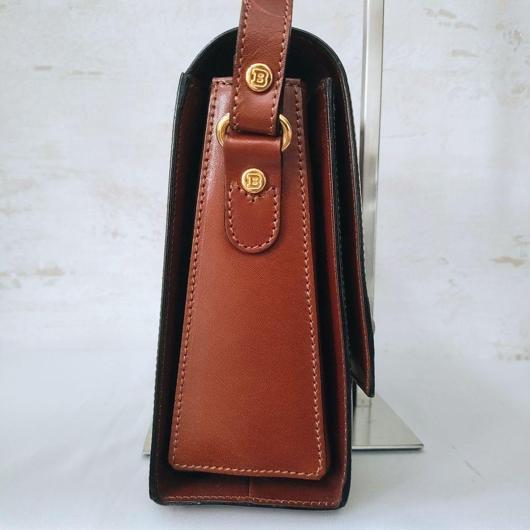 BALLY バリー 本革 ヌバック 切替 レザー ショルダーバッグ ブラウン