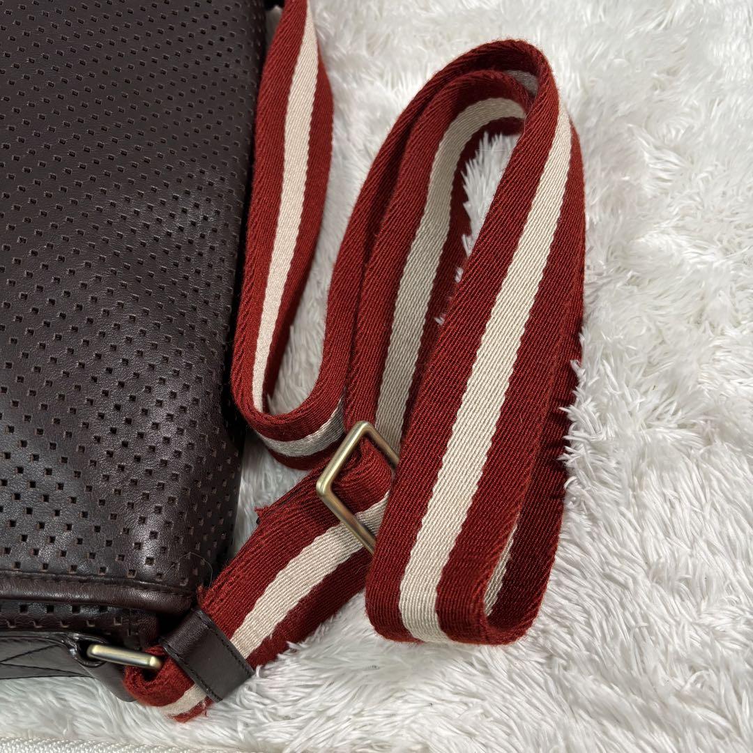 【美品】 BALLY ショルダー レザー ブラウン メッセンジャー トレスポ