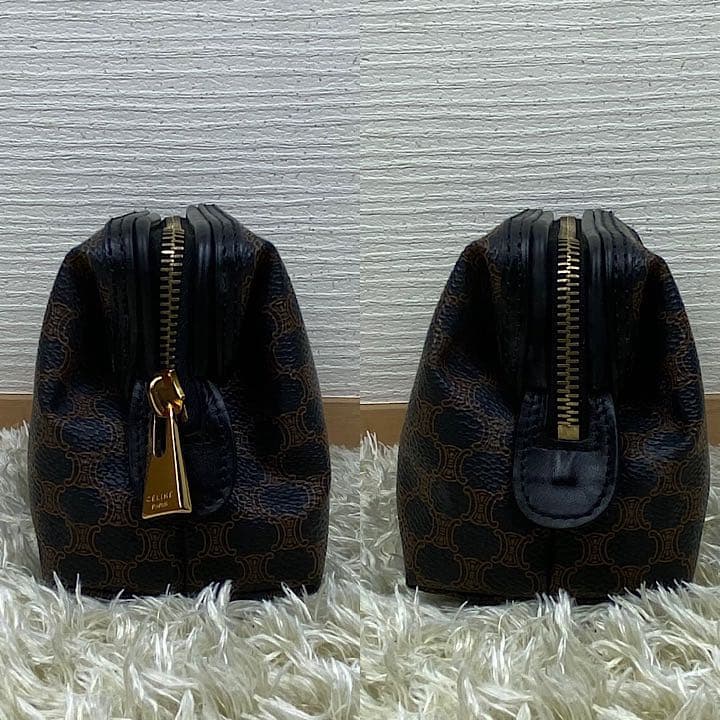 未使用✨ セリーヌ 希少 黒マカダム トリオンフ ポーチ ブラック | www