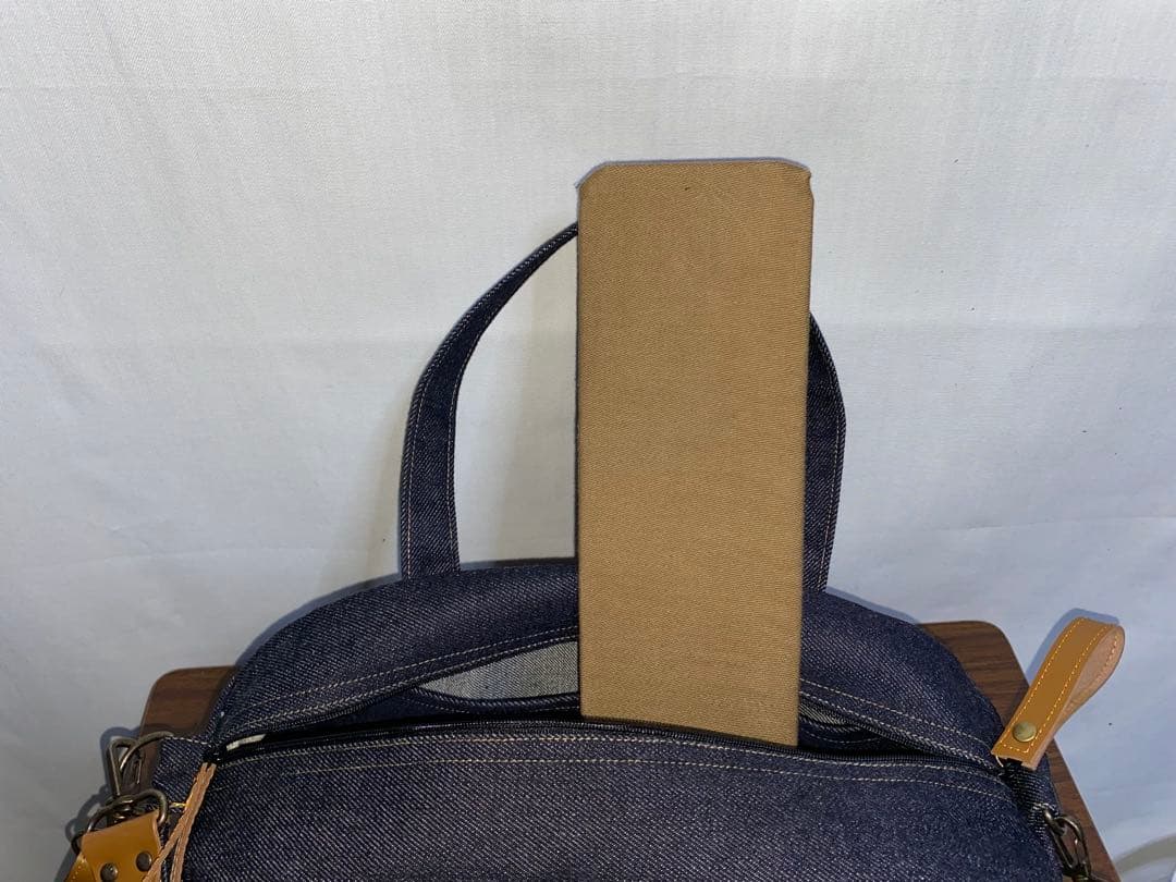 ハンドメイド☆岡山デニム☆トラ猫☆3way横長ボストンバッグ ハンドメイド☆岡山デニム☆トラ猫☆3way横長ボストンバッグ