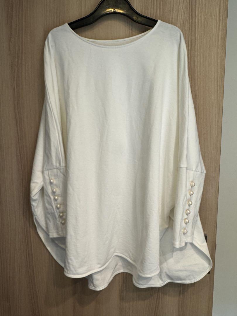 BEARDSLEYパールボタンカフスボーダーカットソー美品