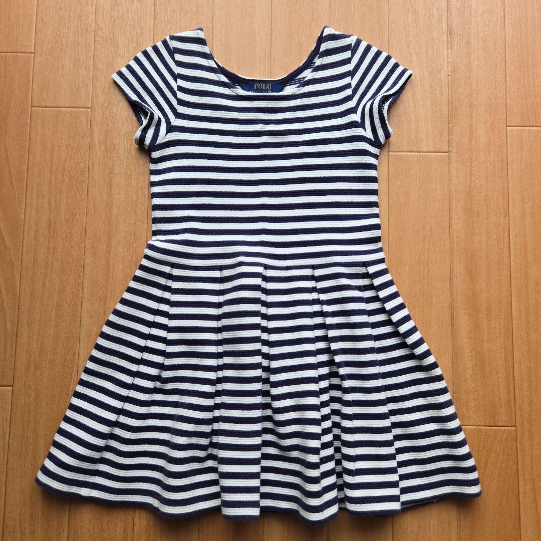 Polo Ralph Lauren 半袖ワンピース　120cm 美品！Polo Ralph Lauren 半袖ワンピース 6 ネイビー 120