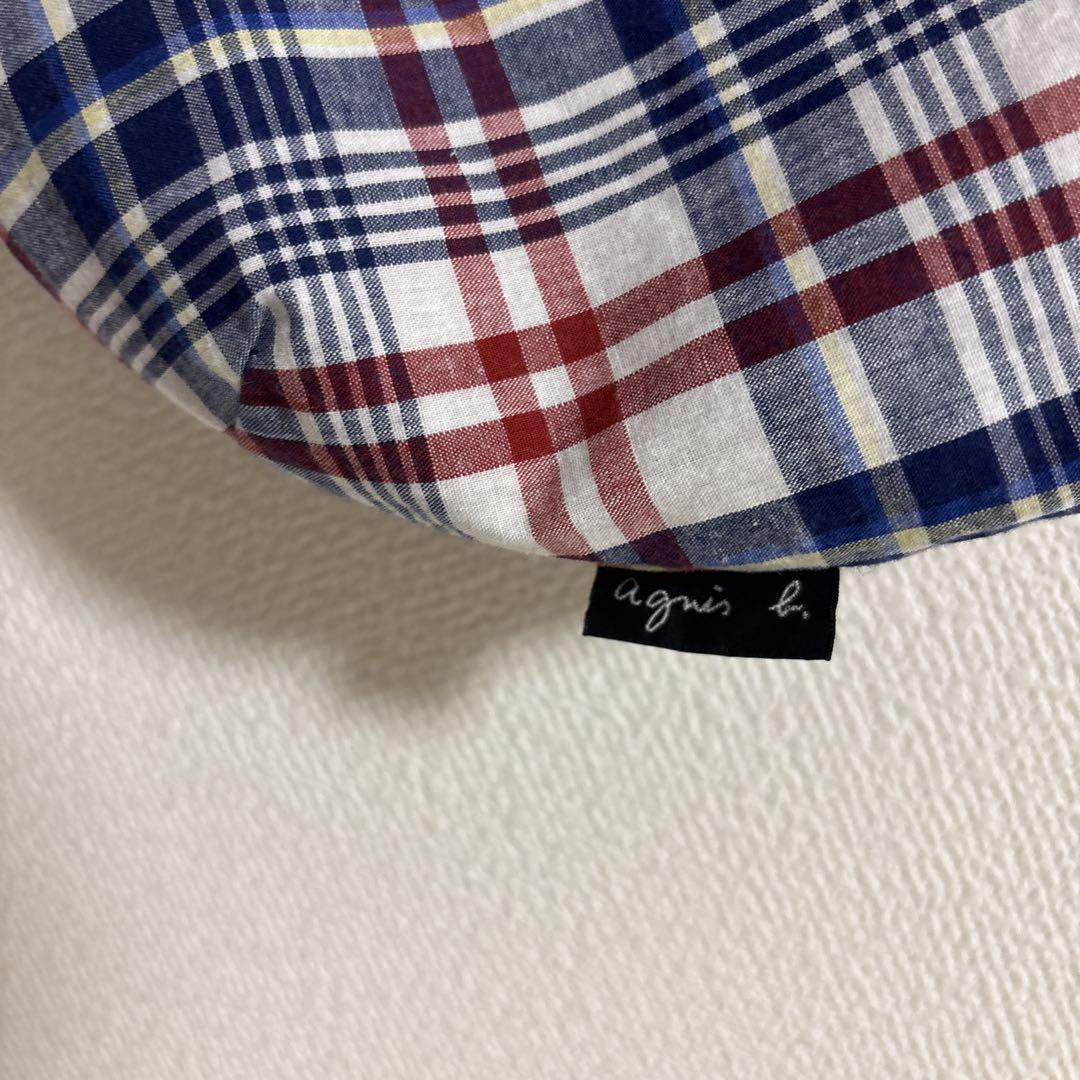 格安saleスタ アニエスベー リバーシブルショルダーバッグ 赤×チェック 美品 バッグ