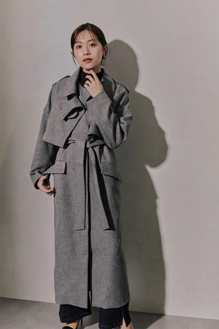 【新品未使用】L'Or ロル　3way Trench Coat グレー