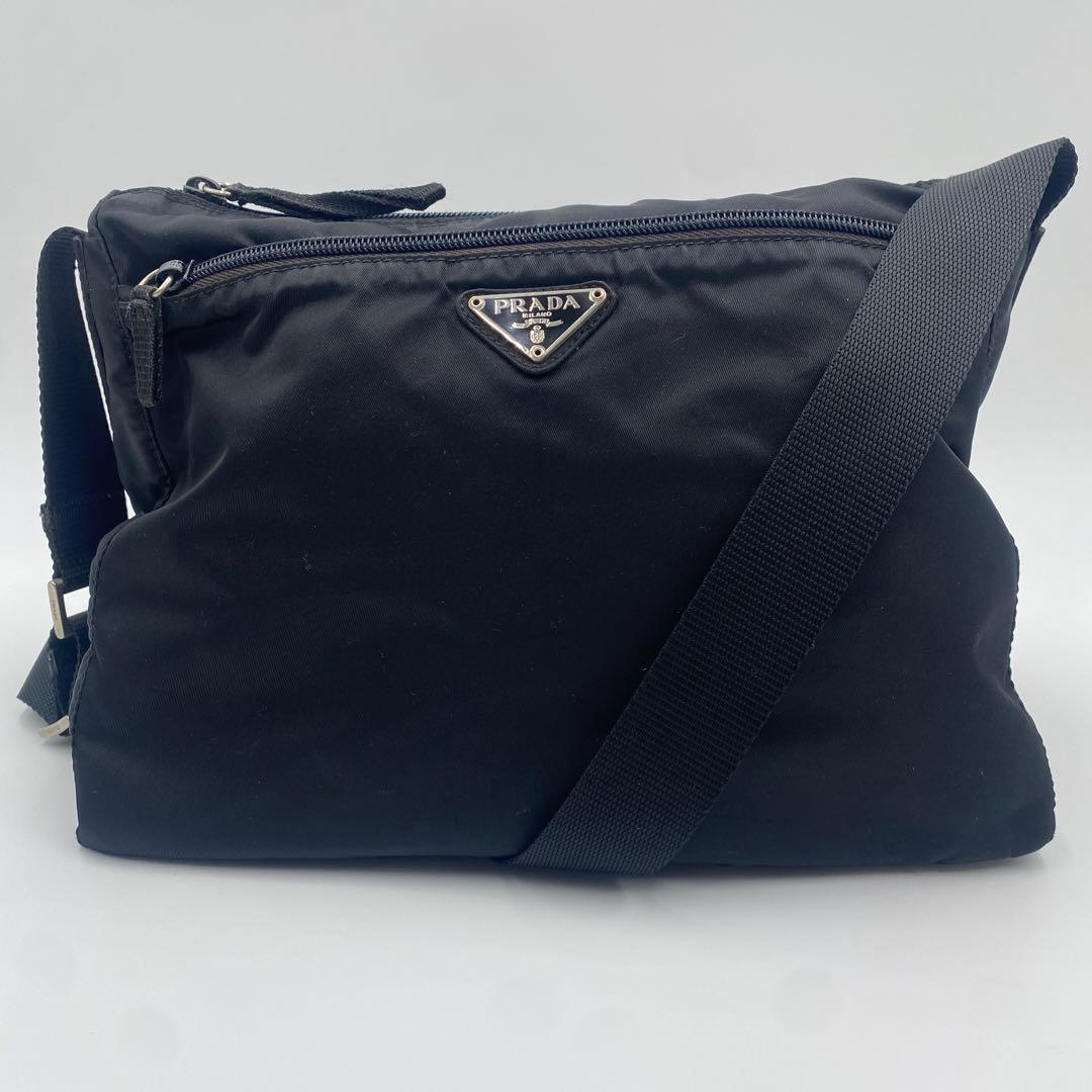 美品 プラダ ショルダー カメラバッグ メッセンジャー テスートナイロン レザー 美品 プラダ ショルダー カメラバッグ メッセンジャー テスートナイロン レザー