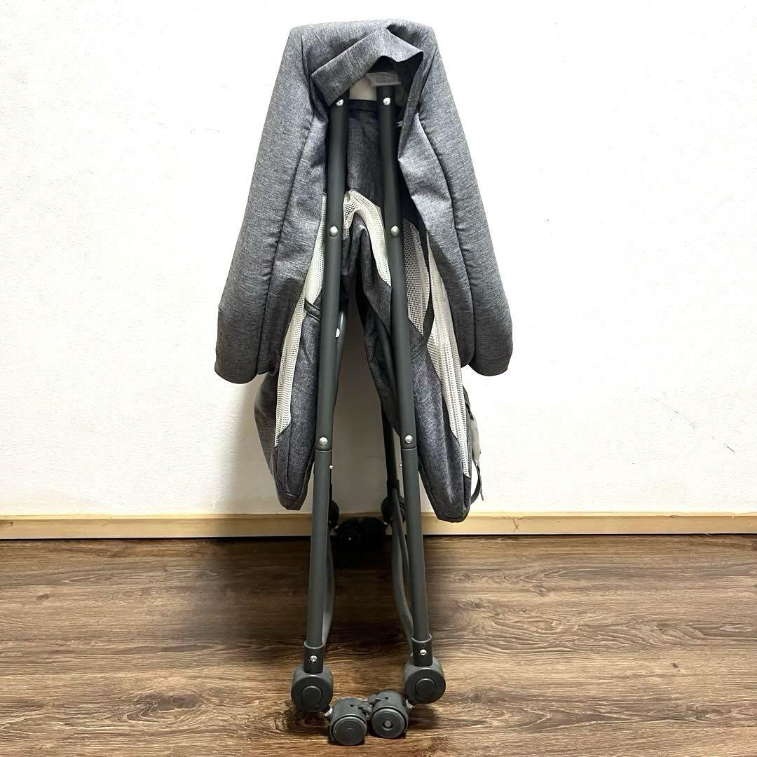 ZOOBLY 折りたたみ式 ベビーベッド グレー 蚊帳付
