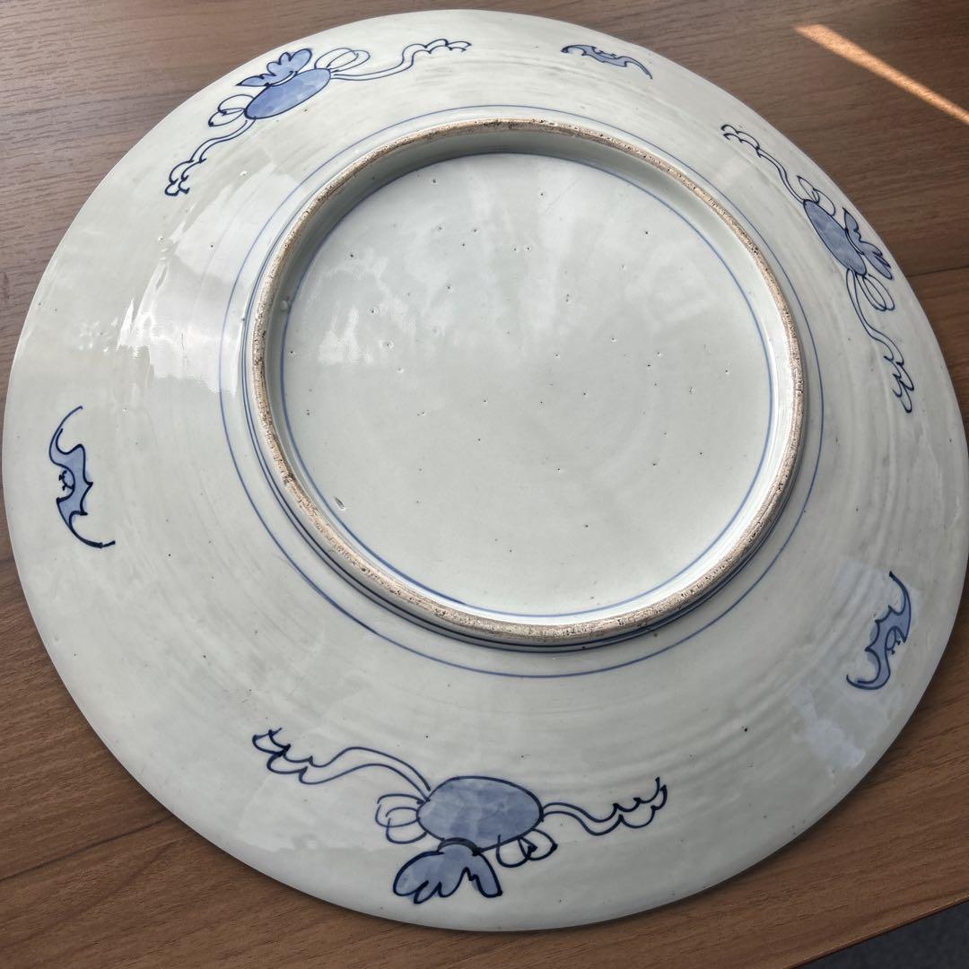 古伊万里　色絵花鳥図　兎大皿。　　　　　　　　　　　　　✅お値下げしました。⬇️⬇️