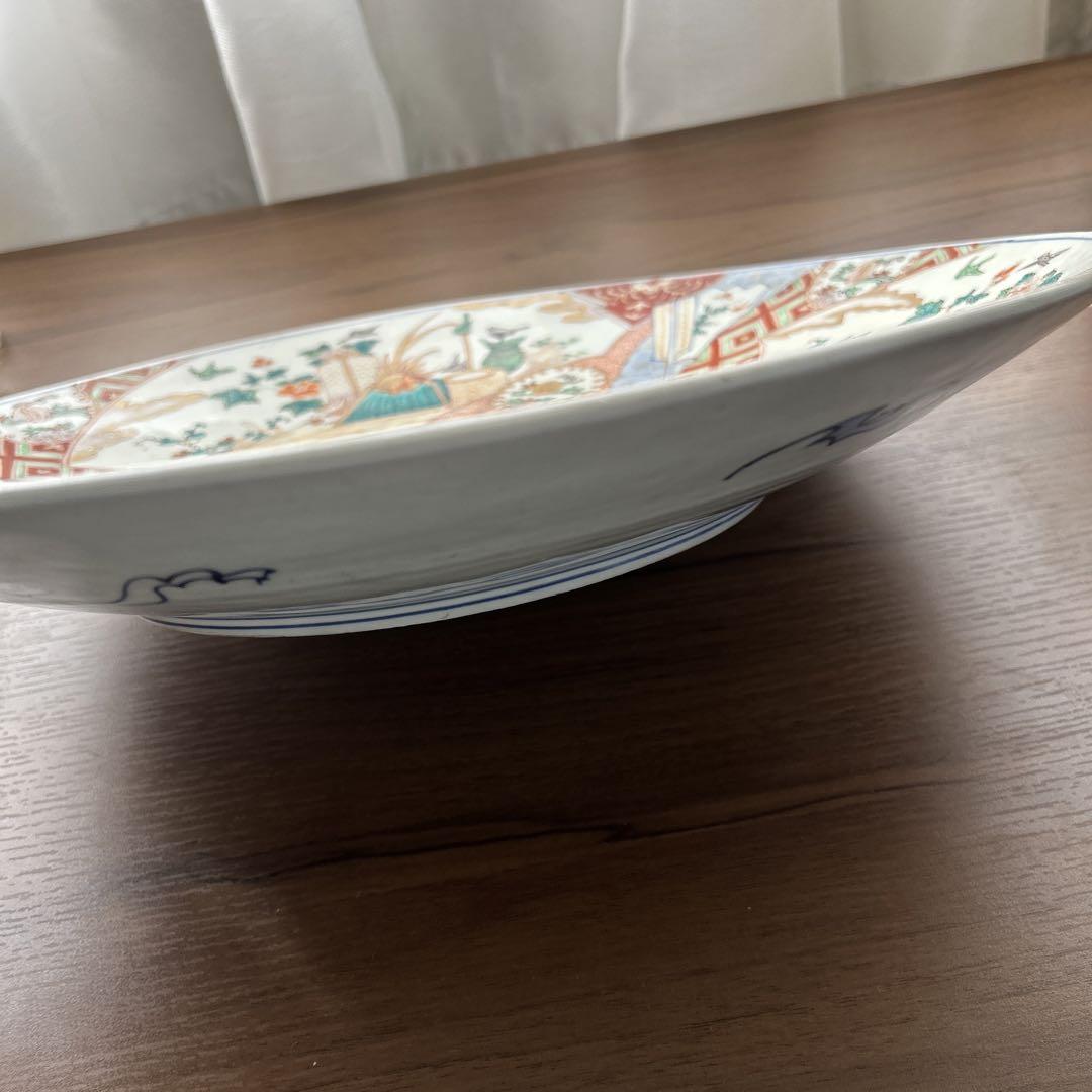 古伊万里　色絵花鳥図　兎大皿。　　　　　　　　　　　　　✅お値下げしました。⬇️⬇️