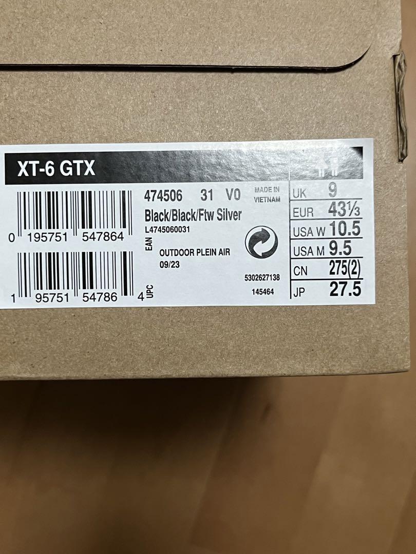  SALOMON サロモン XT-6 GTX ゴアテックス　27.5cm