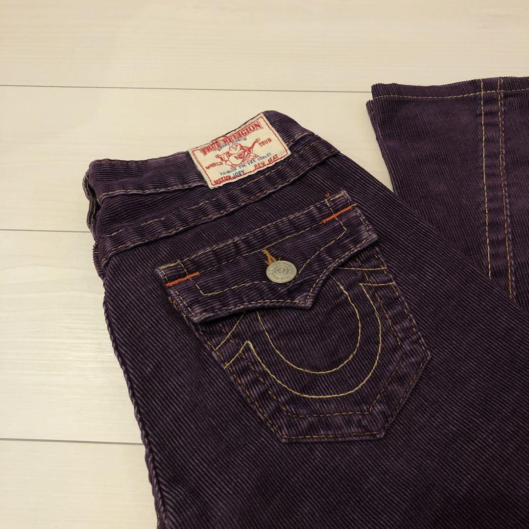 USA製 TRUE RELIGION joey コーデュロイ ブーツカット 紫