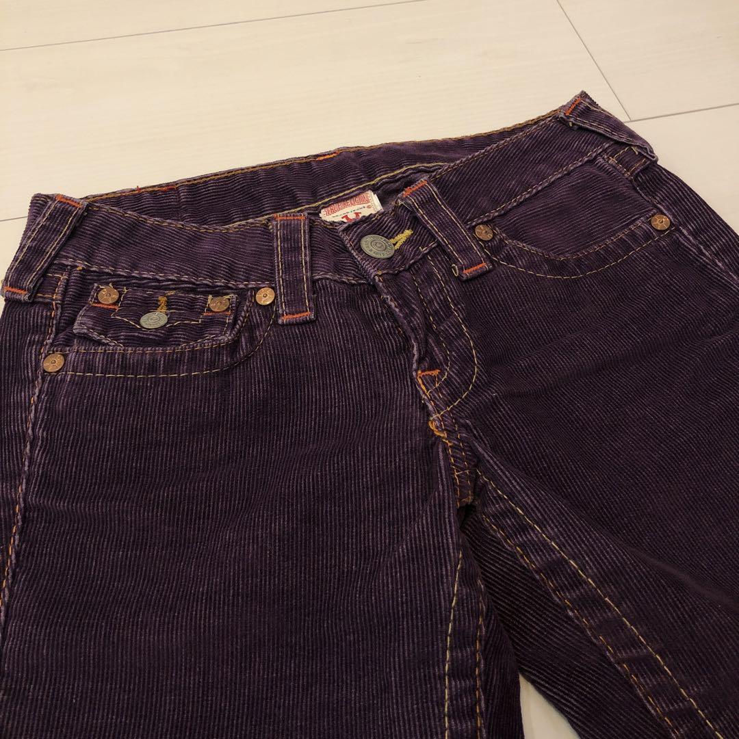 USA製 TRUE RELIGION joey コーデュロイ ブーツカット 紫