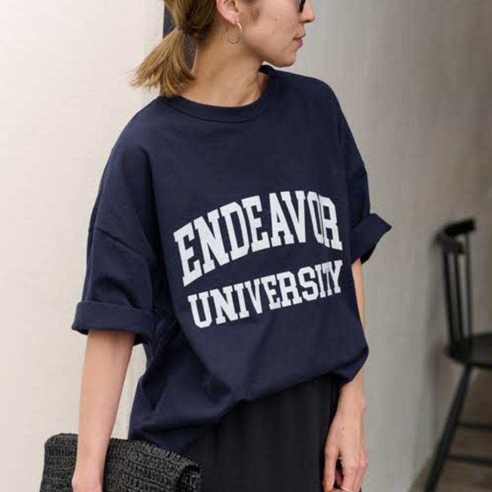 【美品】フレームワーク ロゴTシャツ ネイビー ゆったり 半袖 カレッジ風
