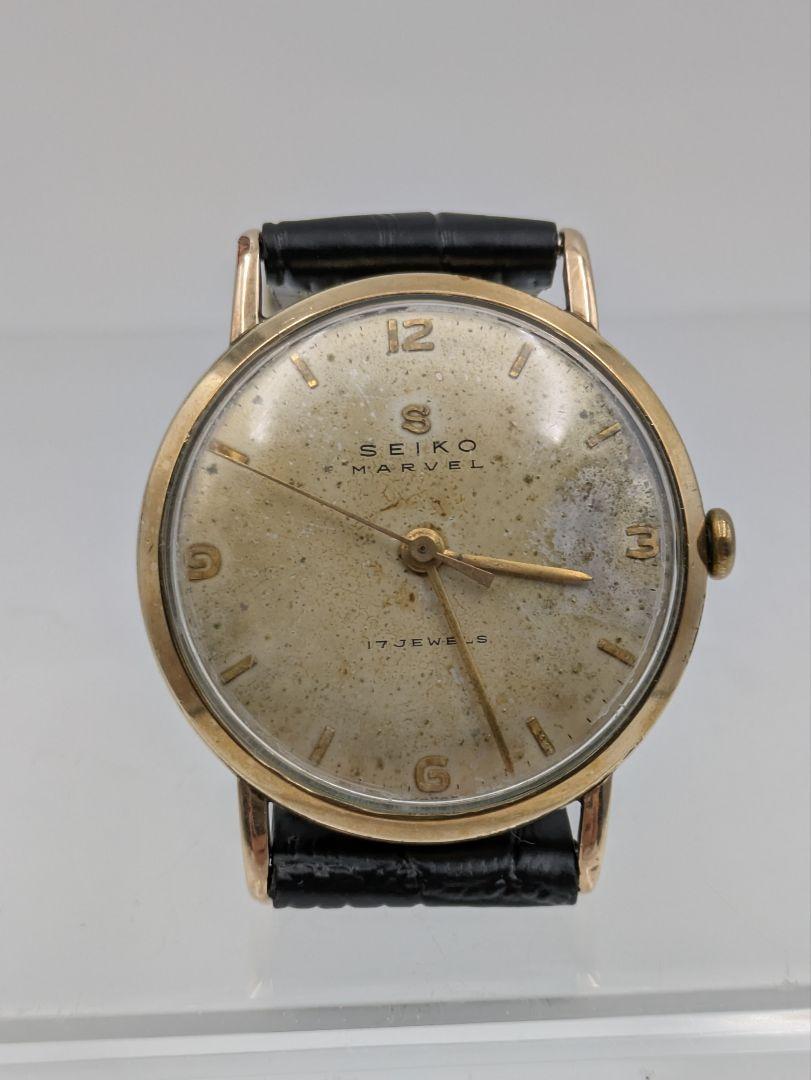 【OH済】SEIKOセイコーマーベルSマーク鶴印17石14KGOLDFILLED
