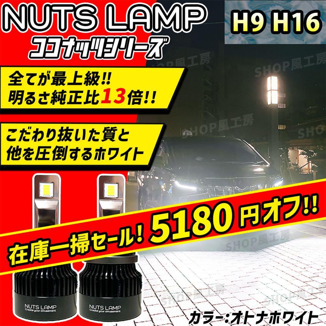 車 H9 H16 ライト フォグランプ LED ホワイト NUTSLAMP