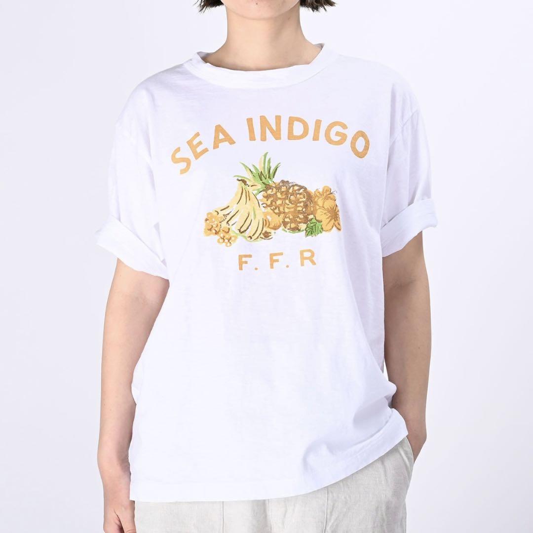 45R フルーツものがたりプリントの45星Tシャツ SEA INDIGO トップス