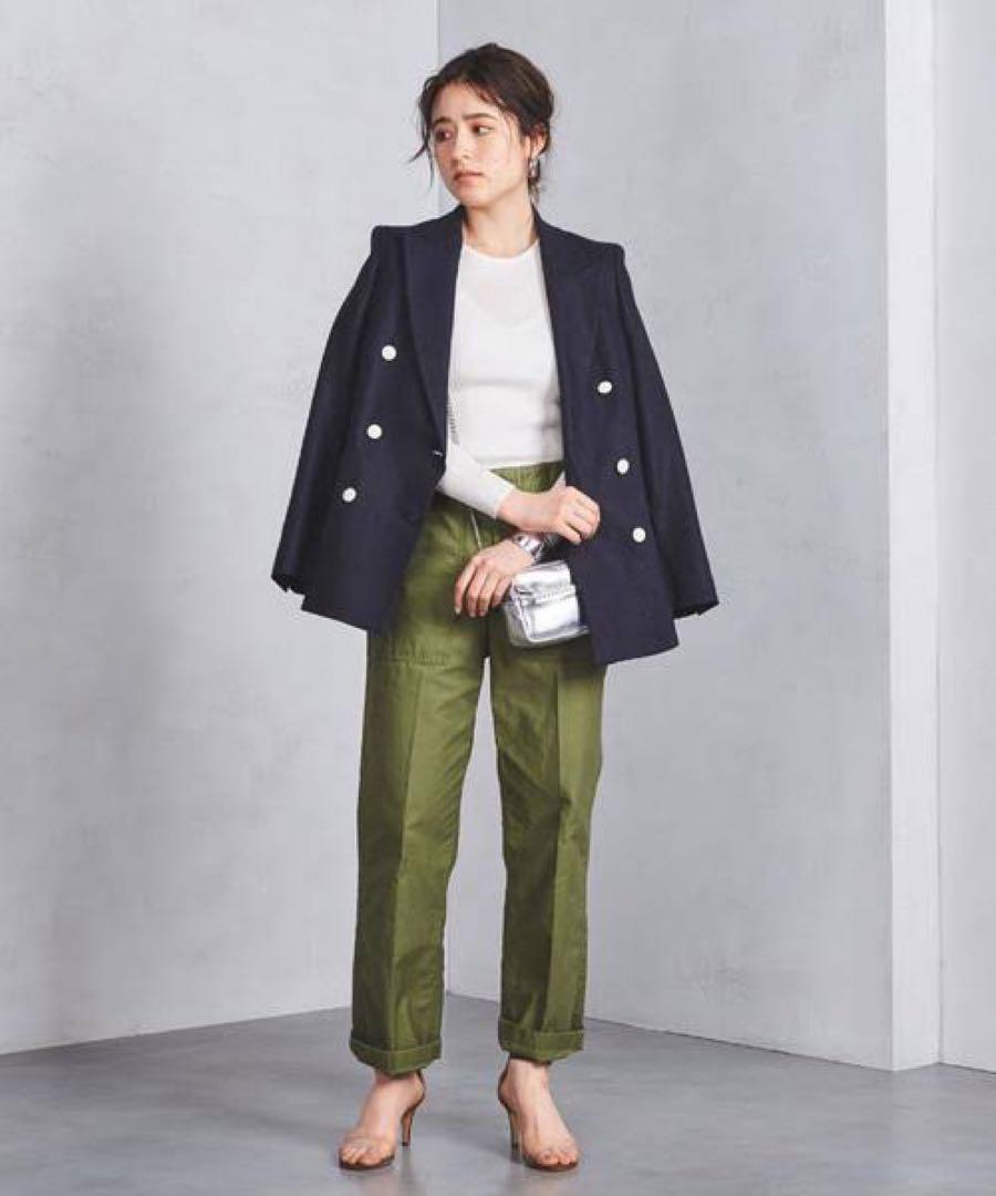 UNITED ARROWS リネンブレザー ダブルジャケット 36 ネイビー