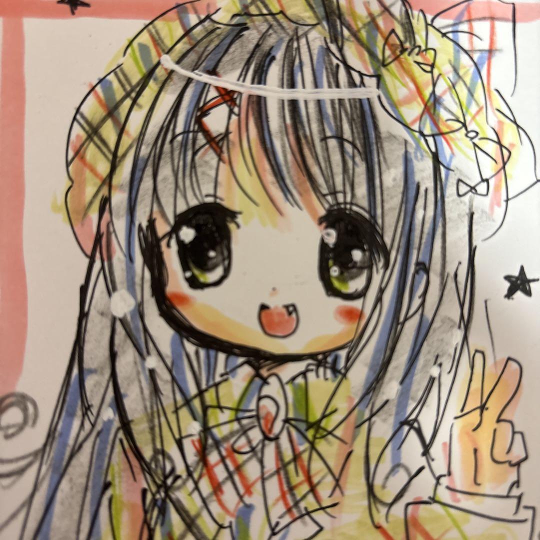 【2025正規激安】 新作。手描きイラスト。ハガキサイズ。女の子 - メルカリ イラスト