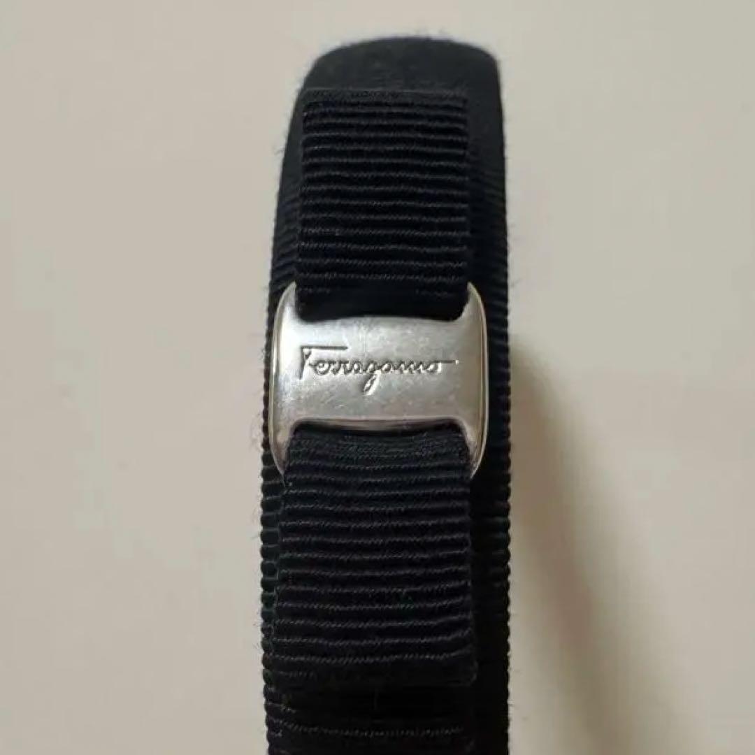 Ferragamo ブラック リボン ヘアバンド